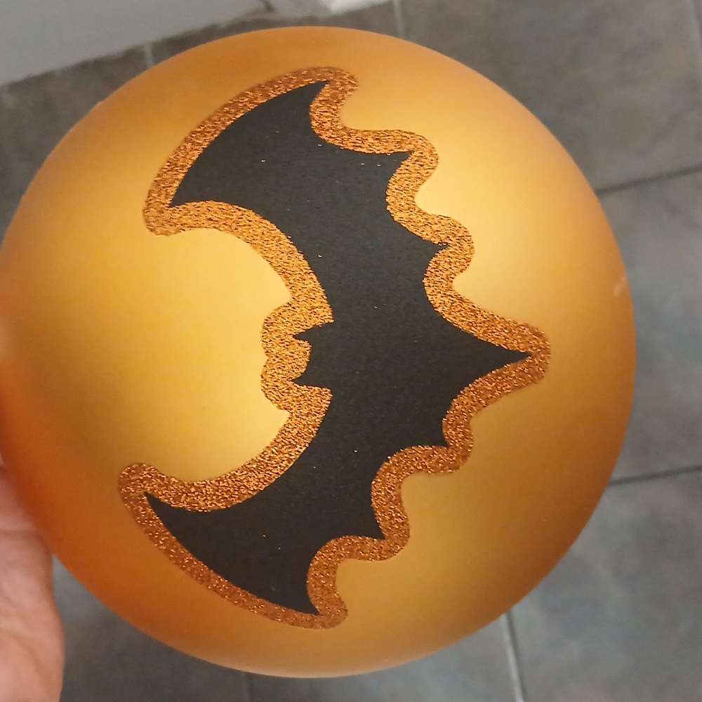 Halloween Ornament with Glitter Bat Design